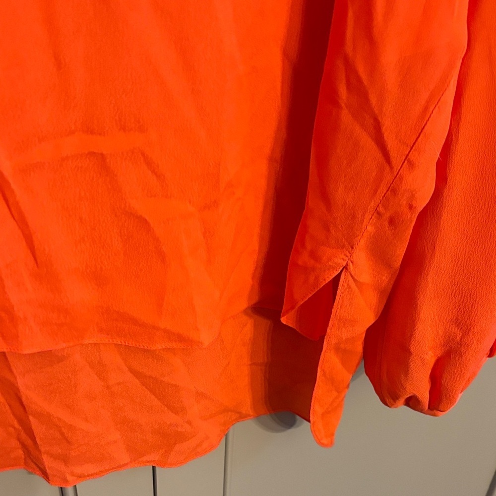 Silvia Tcherassi Triora Split-Neck Tangerine Blou… - image 3